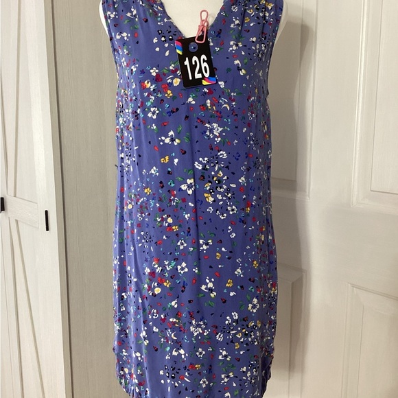 BeachLunchLounge Periwinkle/Floral V-Neck Tank Midi Dress Sz S/P - Picture 13 of 13